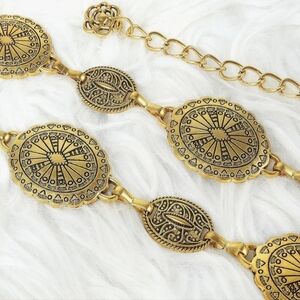 Western Concho Belt Gold Toned